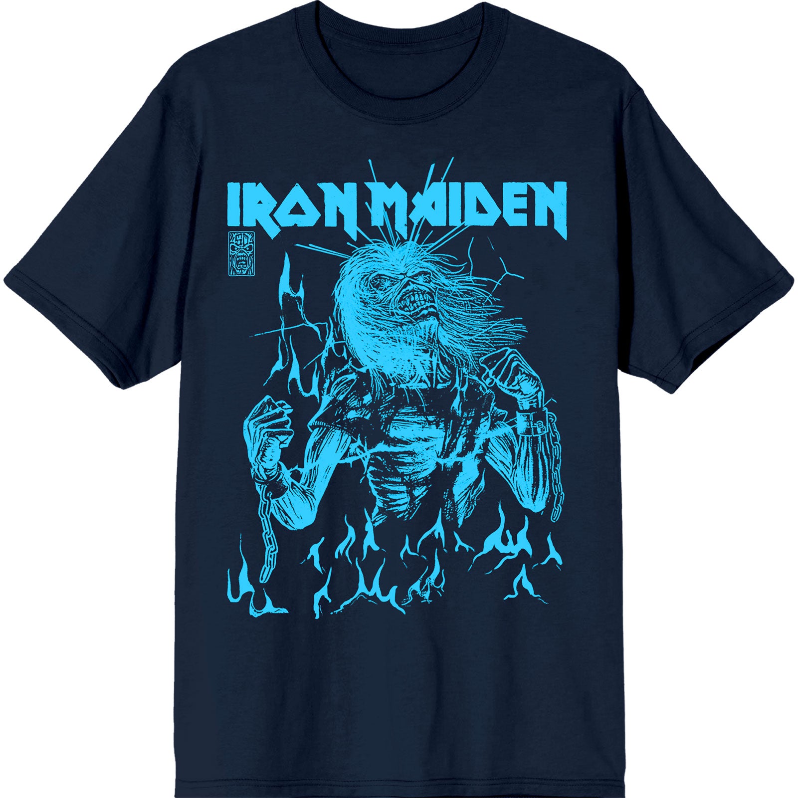 Iron Maiden: 50 Life After Death Flames Blue T-Shirt