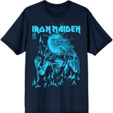 Iron Maiden: 50 Life After Death Flames Blue T-Shirt