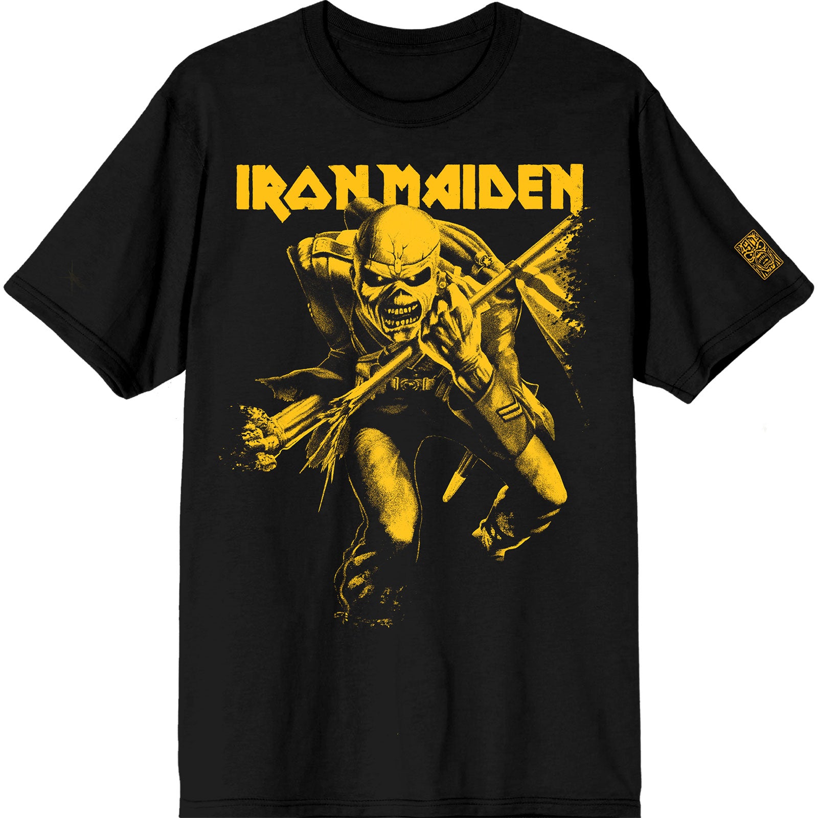 Iron Maiden: 50 Trooper Crop Yellow T-Shirt (Sleeve Print)