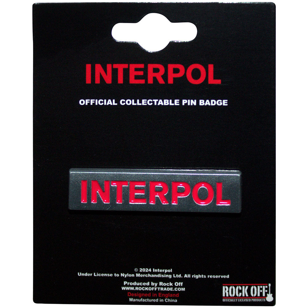 Interpol: Text Logo Pin Badge (Die Stamping)