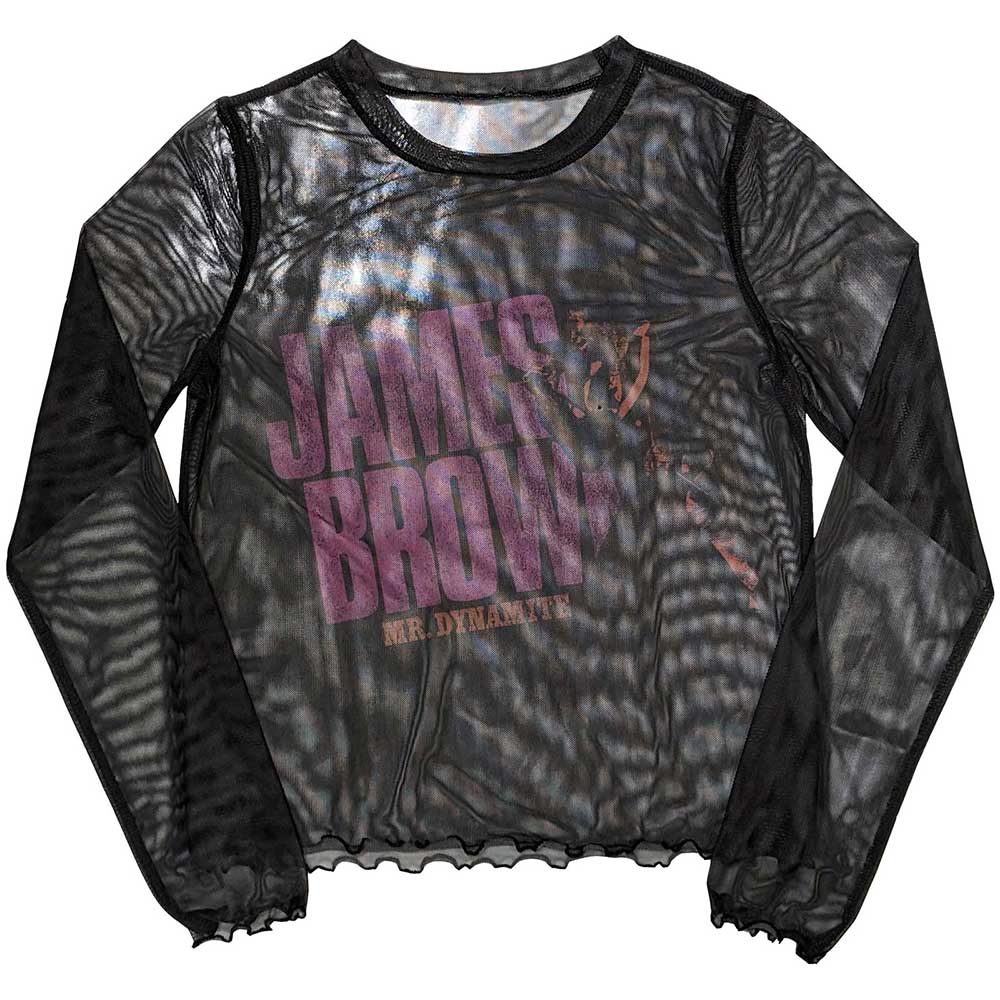 James Brown: Mr Dynamite Long Sleeve Crop Top (Kvinder) (Mesh)