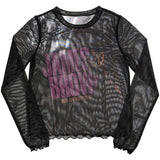 James Brown: Mr Dynamite Long Sleeve Crop Top (Kvinder) (Mesh)