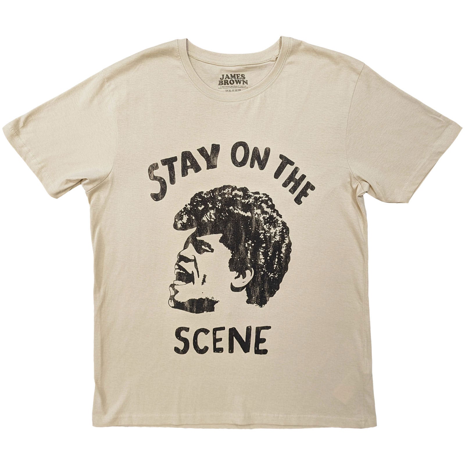 James Brown: Stay On The Scene (Sand) T-shirt – officielt merchandise