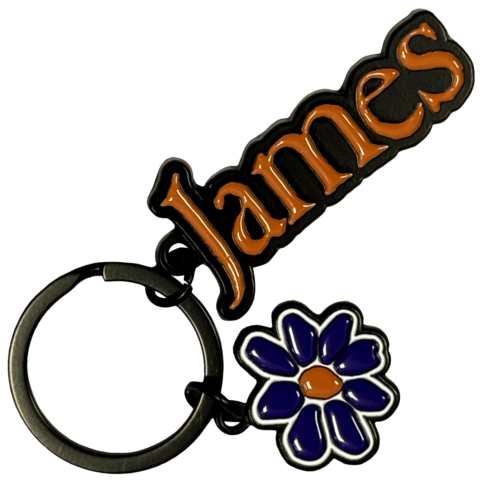 James: Orange Logo Purple Daisy Charm Nøglering – officielt merchandise