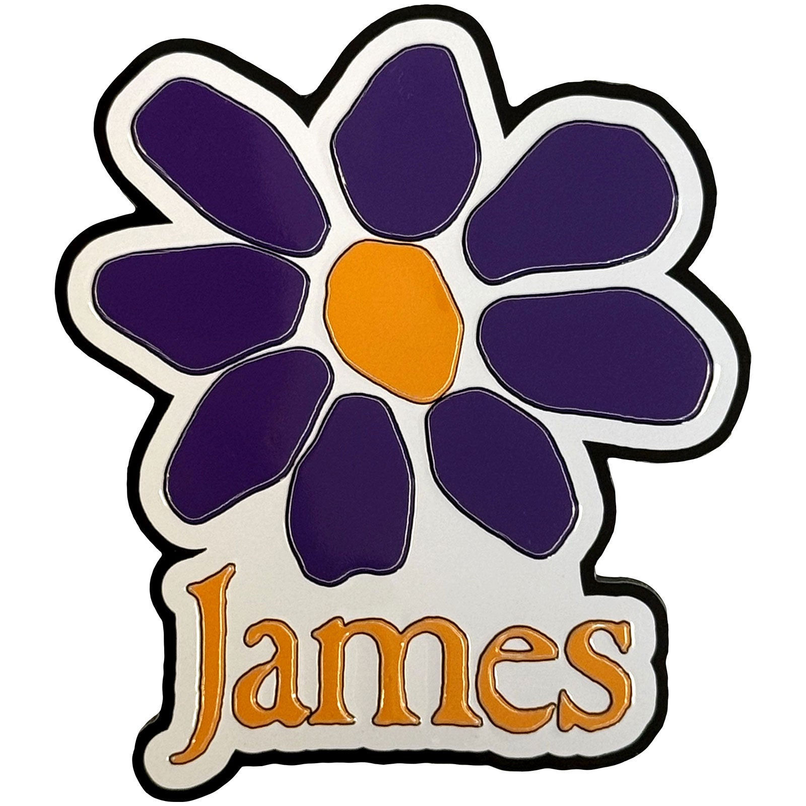 James: Orange Logo Purple Daisy Magnet – officielt merchandise