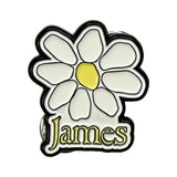 James: Yellow Logo White Daisy Pin badge – officielt merchandise