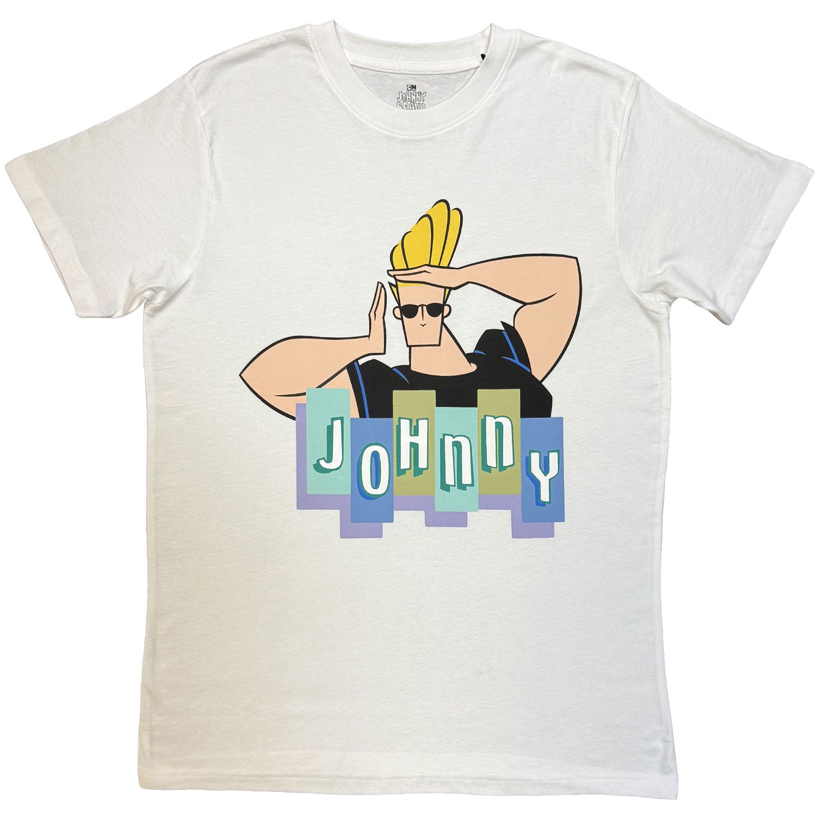Johnny Bravo: Posing Logo T-shirt – officielt merchandise
