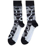 Johnny Cash: Guitars 'n Guns (Black - White & Grey) (UK Size 7 - 11) Strømper – officielt merchandise