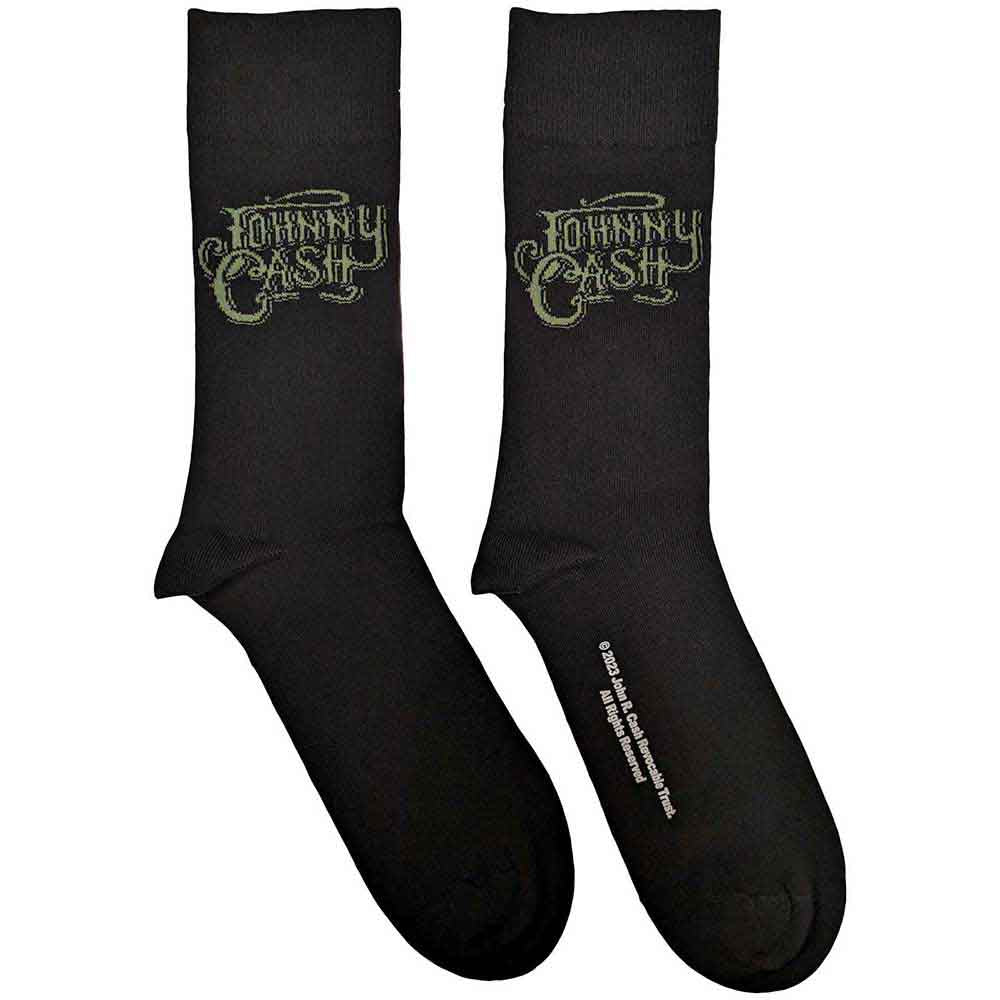 Johnny Cash: Text Logo (UK Size 7 - 11) Strømper – officielt merchandise