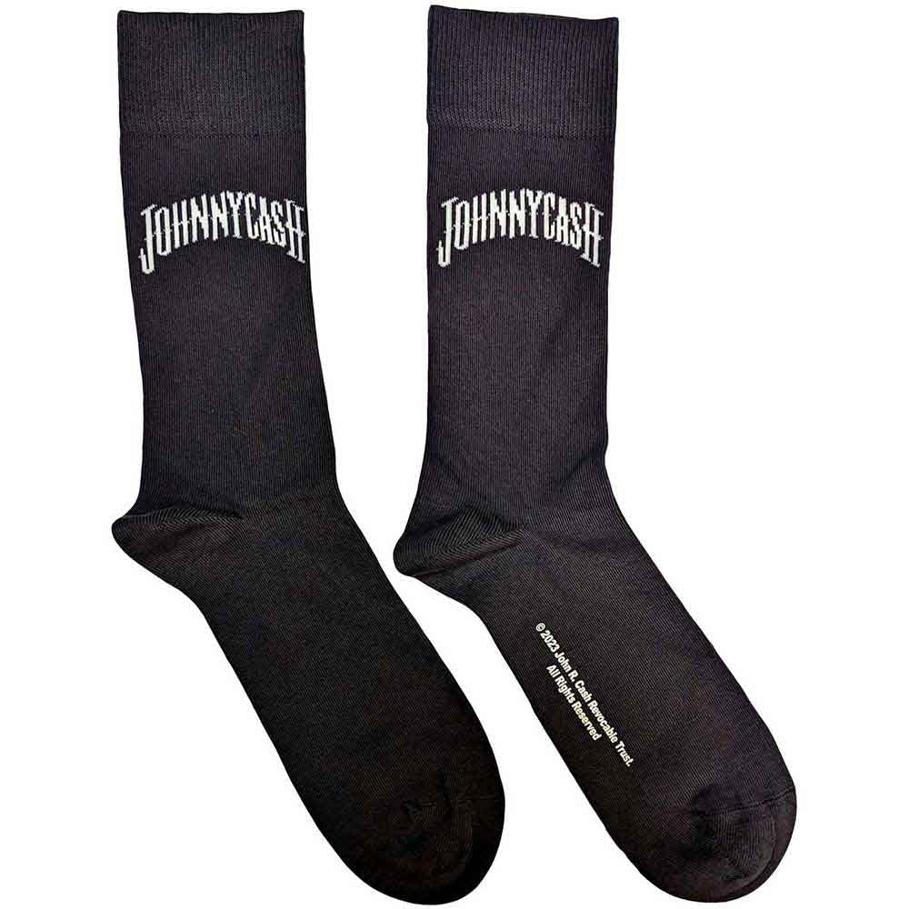 Johnny Cash: Man In Black Logo (Charcoal Grey) (UK Size 7 - 11) Strømper – officielt merchandise