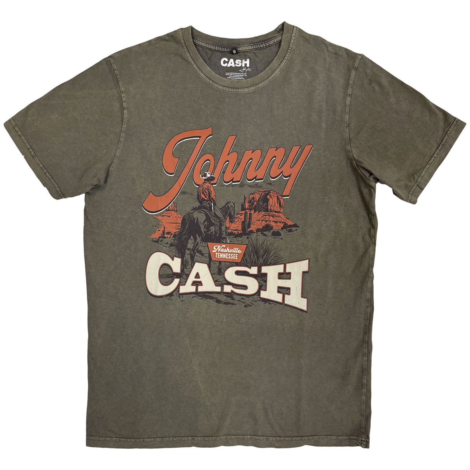 Johnny Cash: Desert Cowboy Stone Wash T-Shirt (Wash)