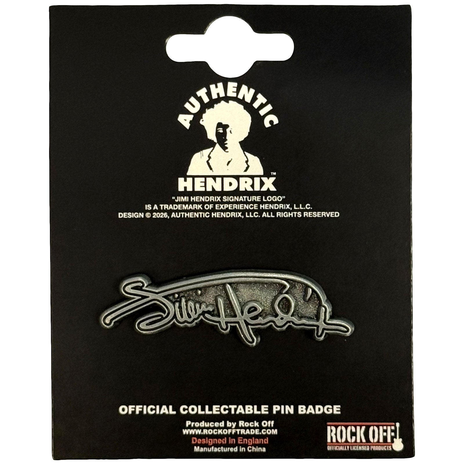 Jimi Hendrix: Signature Logo Pin badge – officielt merchandise