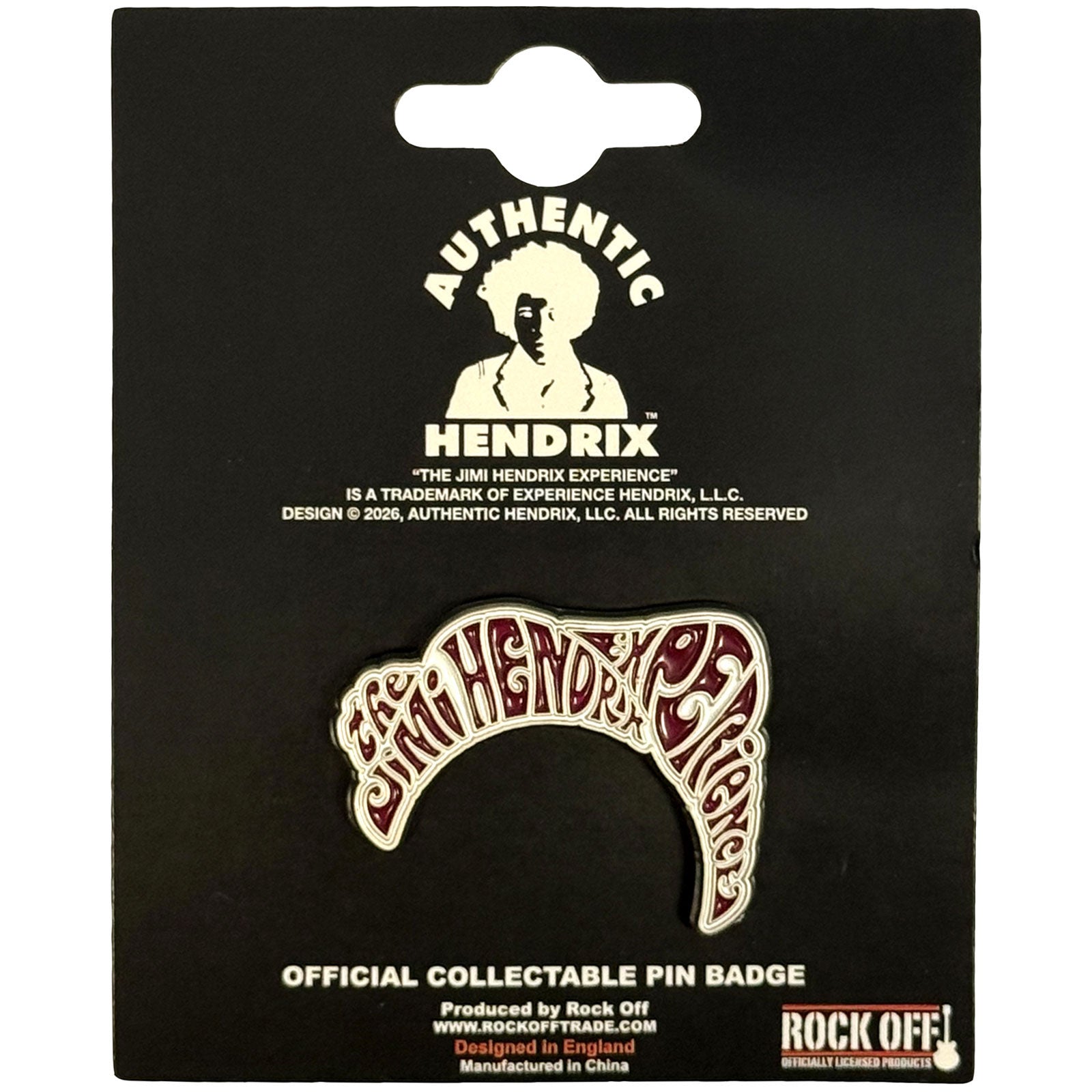 Jimi Hendrix: Swirl Logo Pin badge – officielt merchandise
