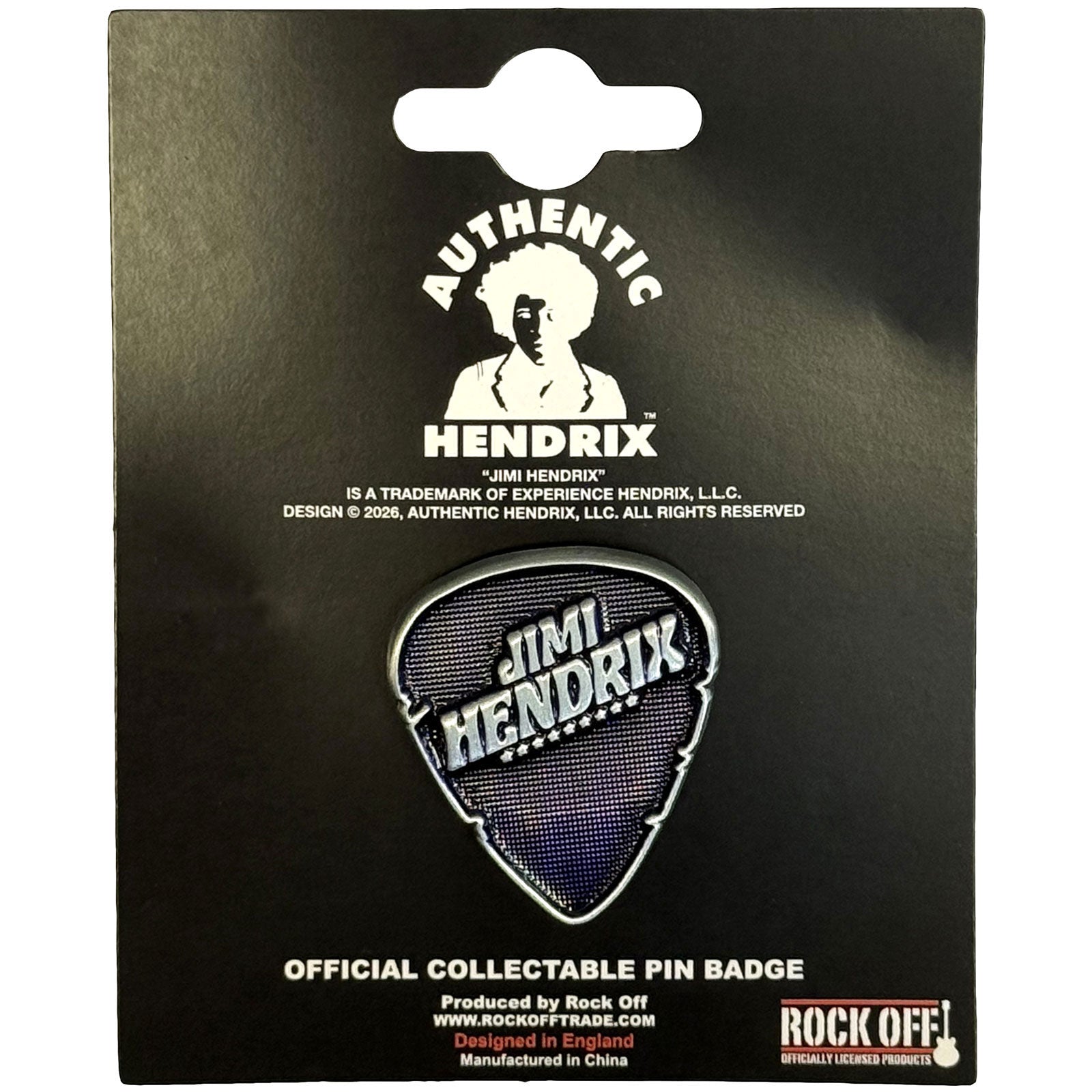 Jimi Hendrix: Plectrum Pin badge – officielt merchandise