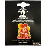 Jimi Hendrix: Jimi & Guitar Pin badge – officielt merchandise