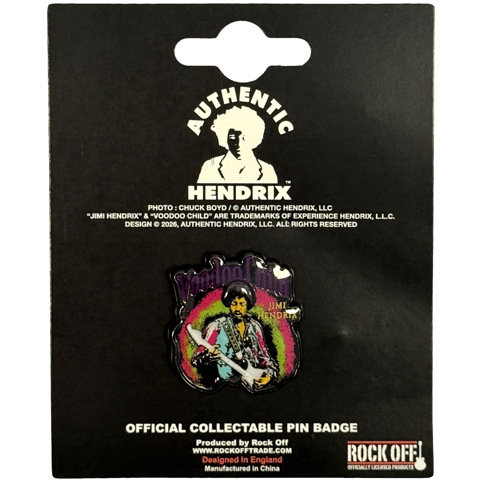 Jimi Hendrix: Voodoo Child Pin badge – officielt merchandise