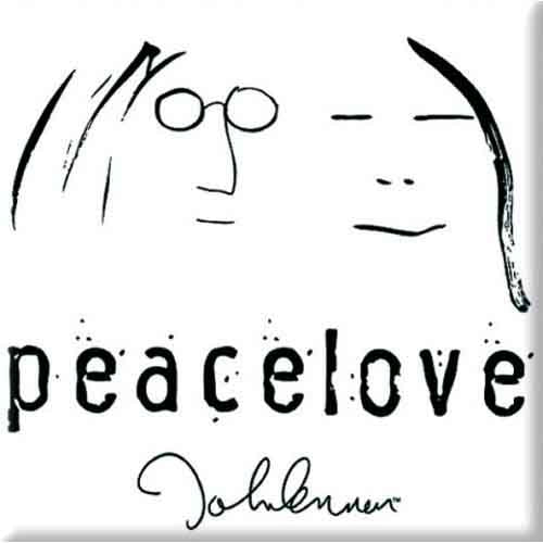 John Lennon: Peacelove Black On White Magnet – officielt merchandise