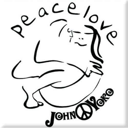 John Lennon: Cuddle Black On White Magnet – officielt merchandise