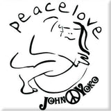 John Lennon: Cuddle Black On White Magnet – officielt merchandise