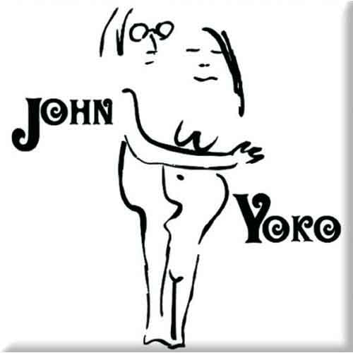 John Lennon: John & Yoko On White Magnet – officielt merchandise