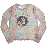 Janis Joplin: Pearl Long Sleeve Crop Top (Kvinder) (Mesh)