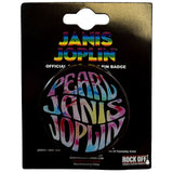 Janis Joplin: Pearl Emblem Colour Pin Badge