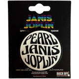 Janis Joplin: Pearl Emblem Mono Pin Badge
