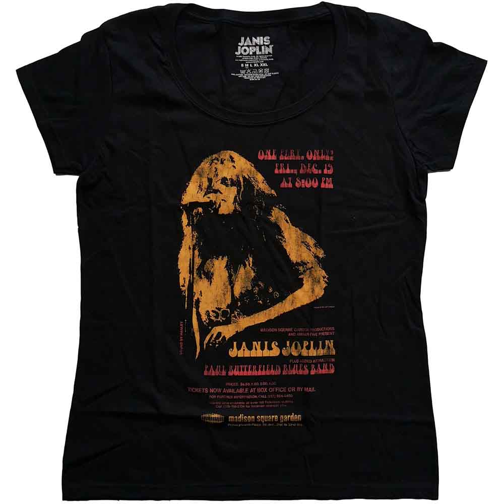 Janis Joplin: Madison Square Garden T-shirt – officielt merchandise
