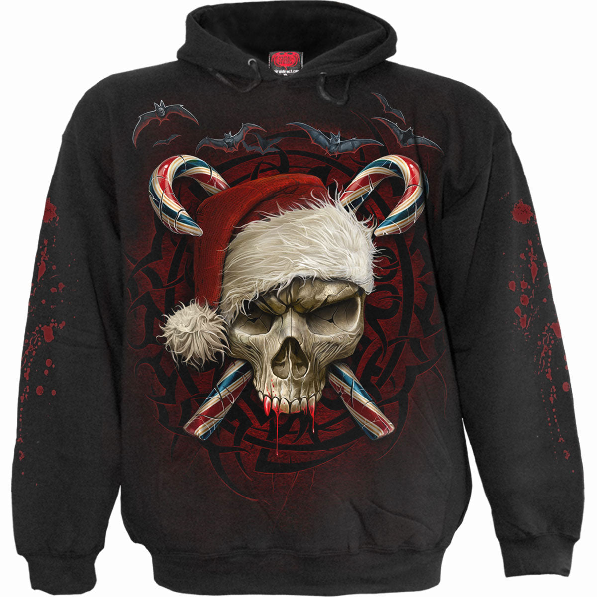 Spiral: Candy Cane Santa (Back & Sleeve Print) Hoodie – officielt merchandise