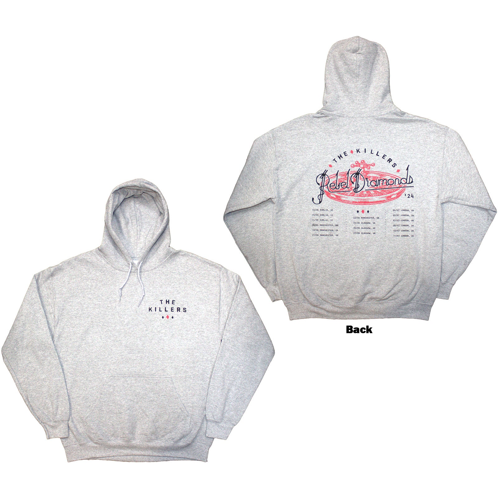 The Killers: Tour '24 Roulette Wheel Pullover Hoodie (Back Print)