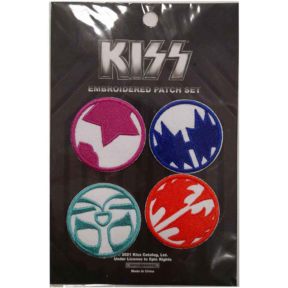 KISS: 4 x Mini Icons Patch – officielt merchandise