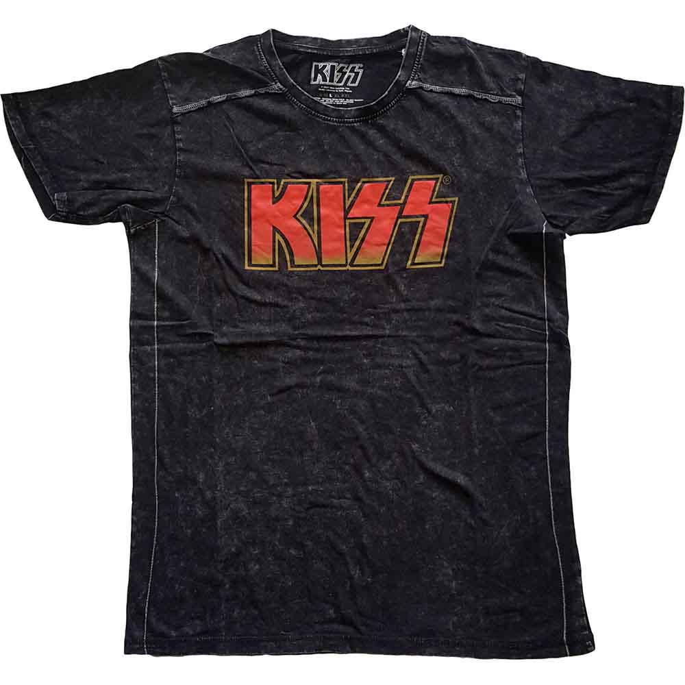 KISS: Classic Logo (Wash Collection) T-shirt – officielt merchandise