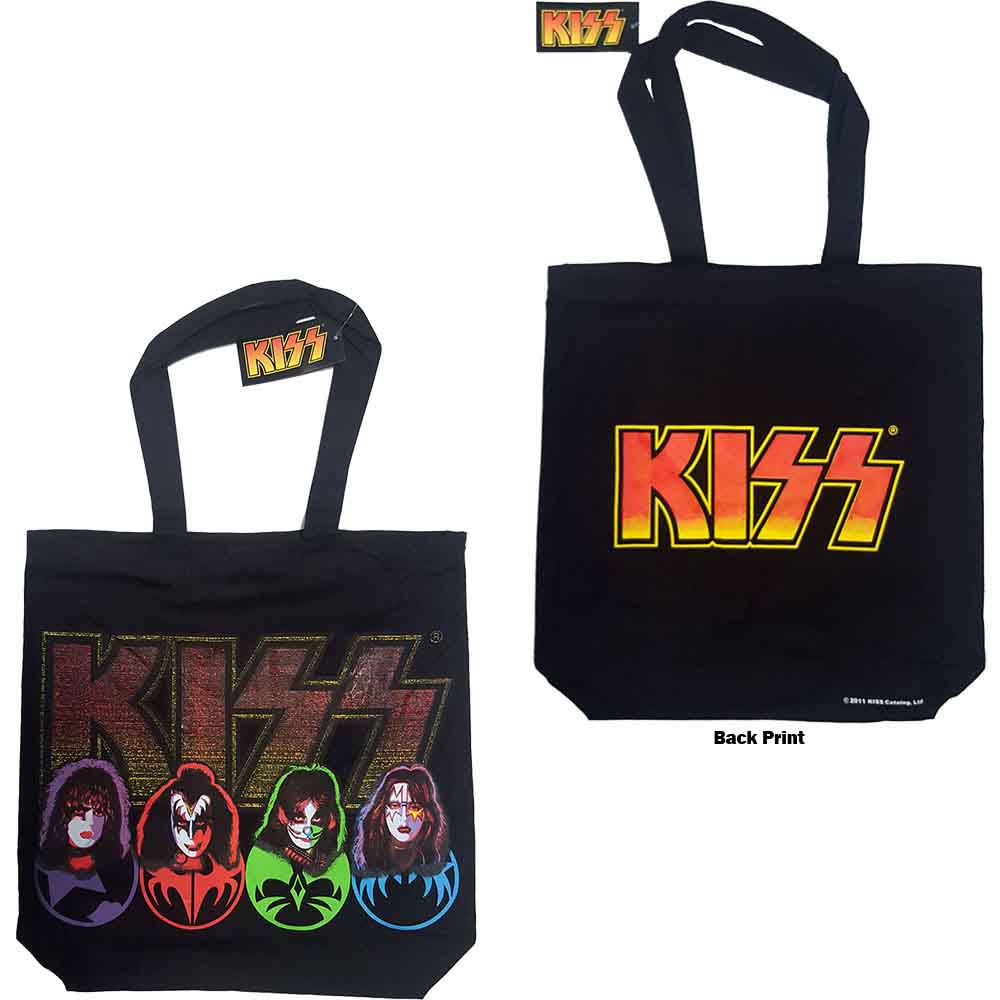 KISS: Faces & Logo (Multicolour) Taske – officielt merchandise