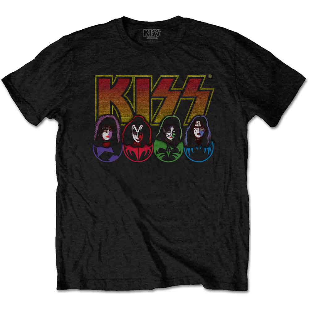 KISS: Logo - Faces & Icons T-shirt – officielt merchandise