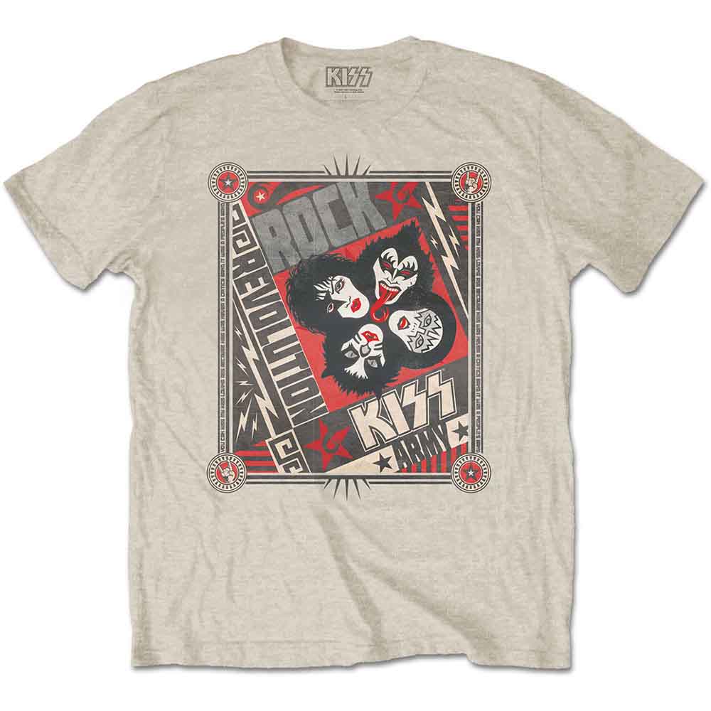 KISS: Rock Revolution (Sand) T-shirt – officielt merchandise