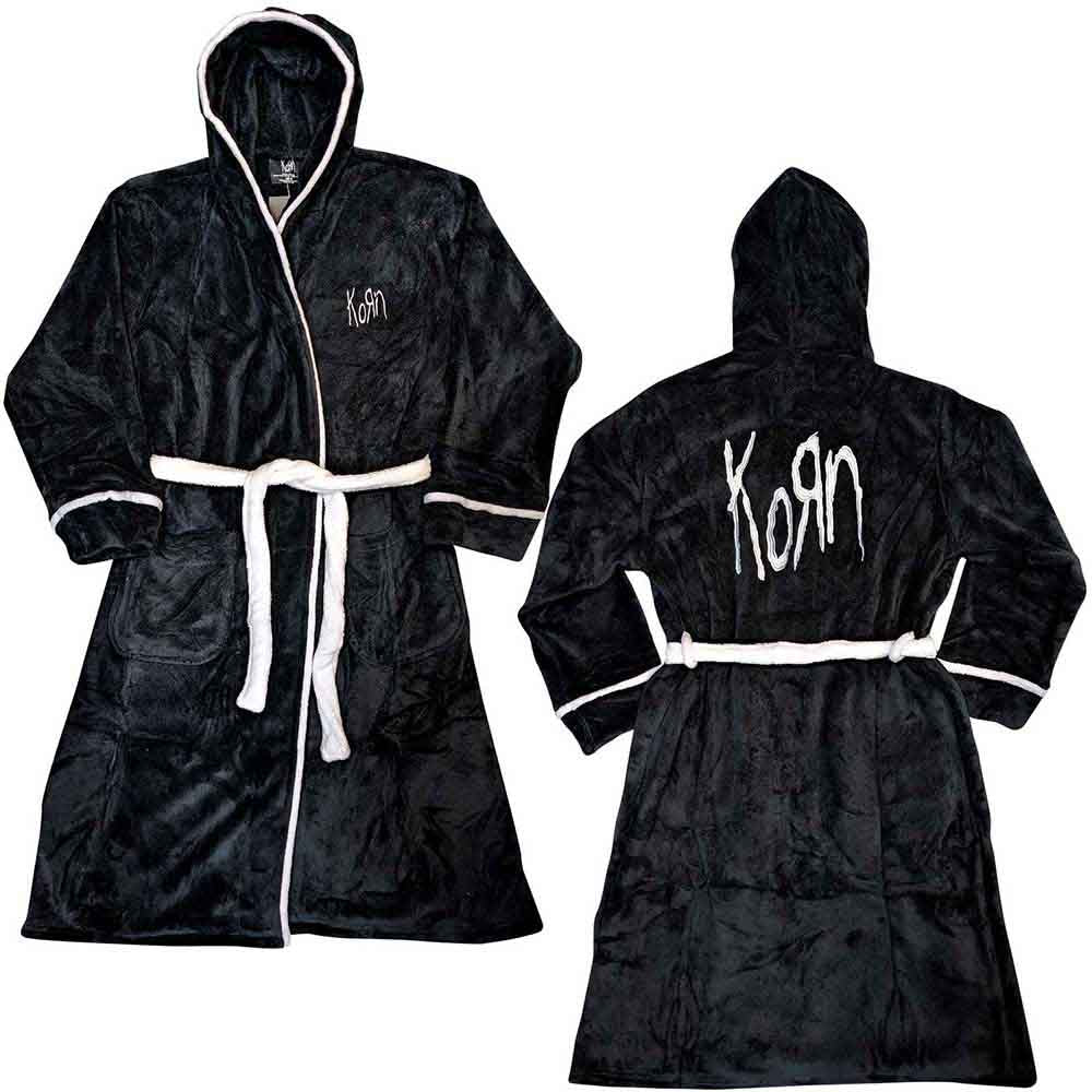 Korn: Logo (Black & White) Bathrobe – officielt merchandise