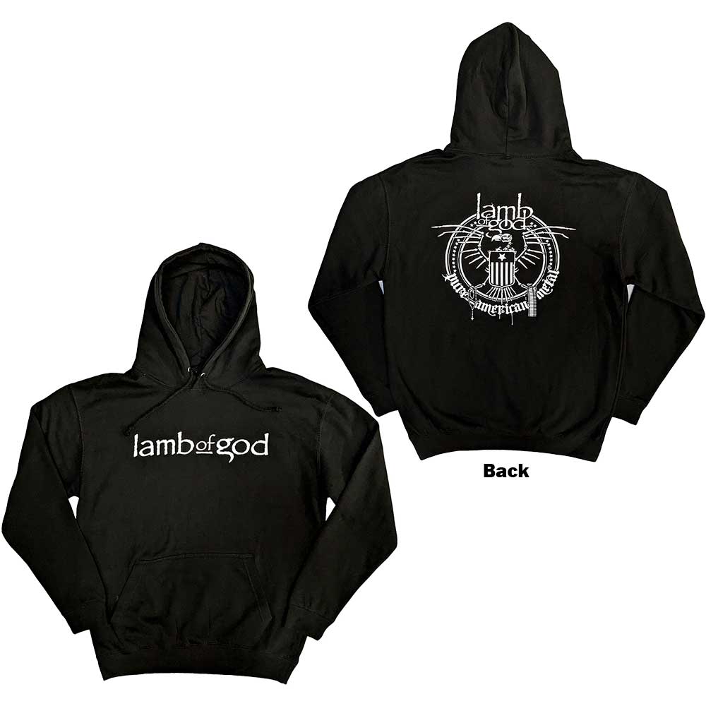 Lamb Of God: Skeleton Eagle Pullover Hoodie (Back Print)
