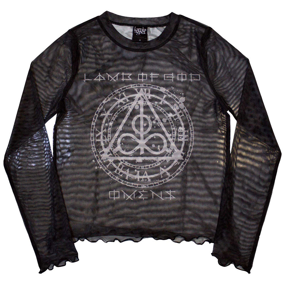Lamb Of God: Omens Clock Crop Top (Kvinder) (Mesh)