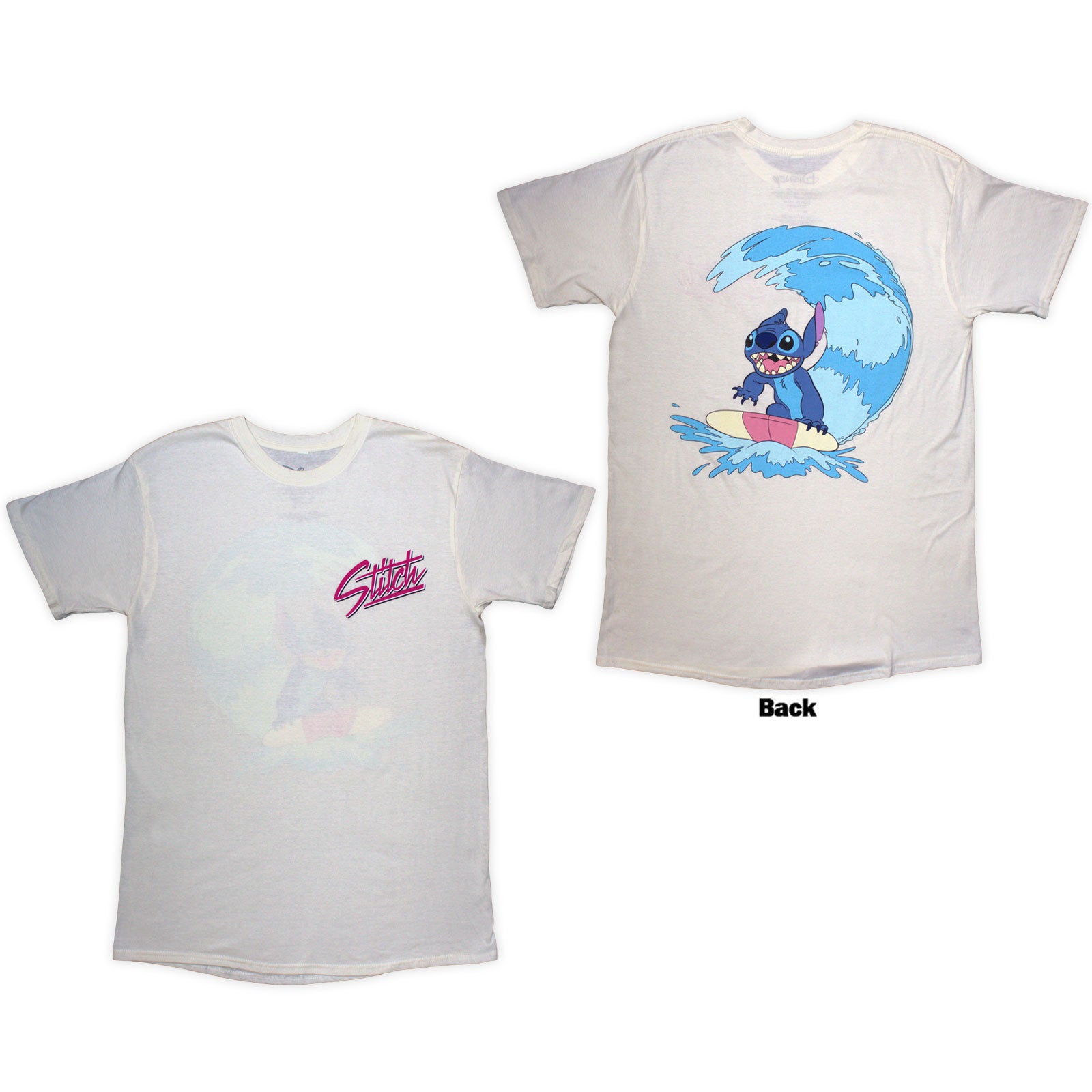 Disney: Stitch Surf T-Shirt (Back Print)