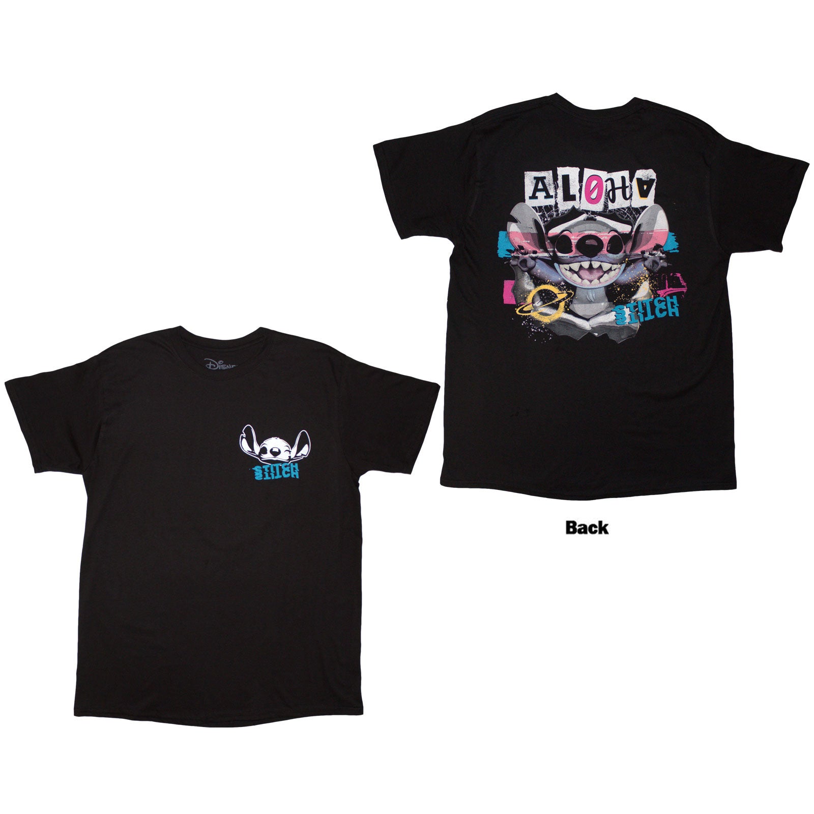 Disney: Stitch Aloha Collage T-Shirt (Back Print)