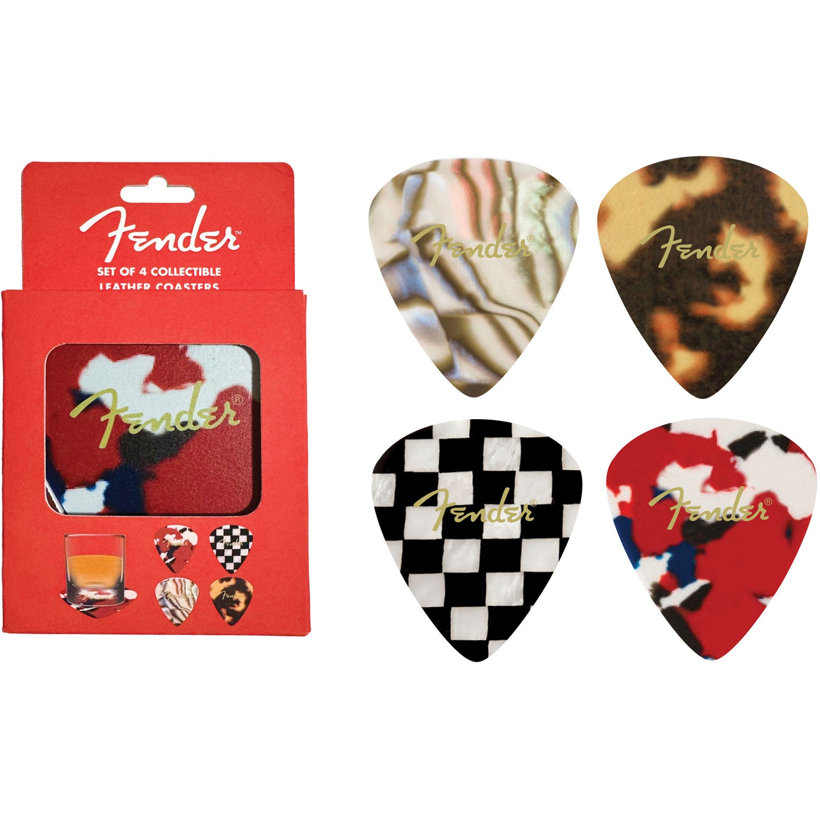 Fender: Patterns (Multicolour) (Premium) Coaster – officielt merchandise