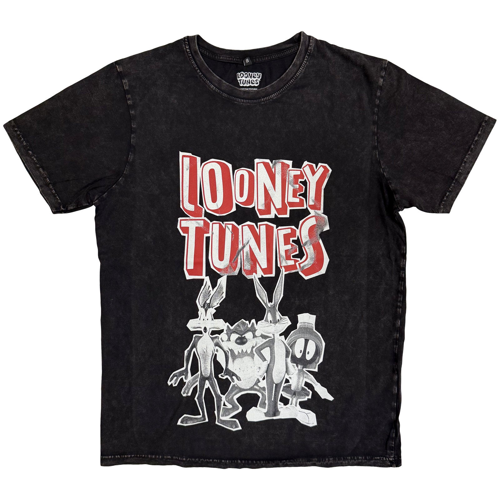 Looney Tunes: Characters Black & White Stone Wash T-Shirt (Wash)