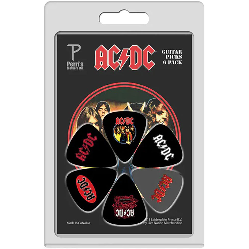 AC/DC: Logos Covers 6 - Pack (Multicolour) Musical Instruments & Accessorie – officielt merchandise