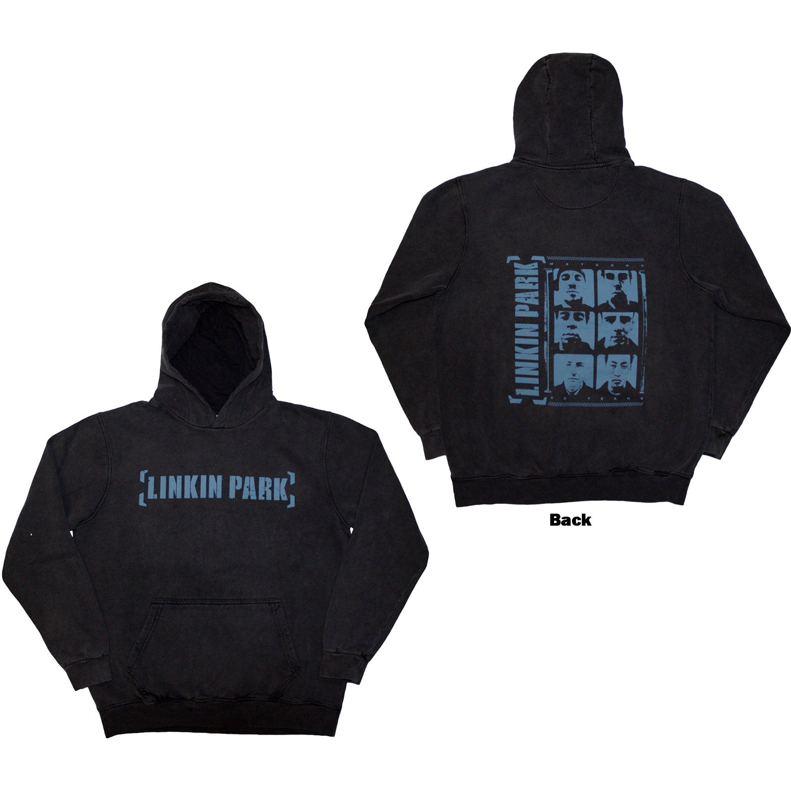 Linkin Park: Meteora Portraits Stone Wash Pullover Hoodie (Back Print)