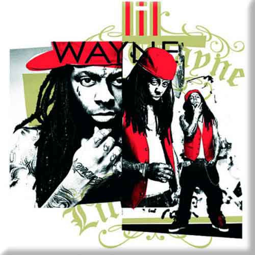 Lil Wayne: Red Cap Montage Magnet – officielt merchandise