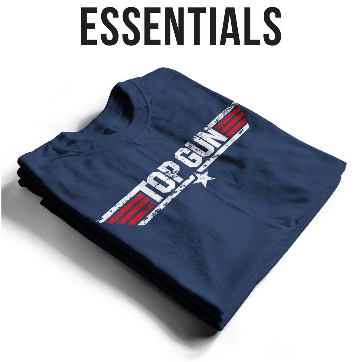 Top Gun Distressed Logo Bulk T-Shirt T-Shirt fra Essentials
