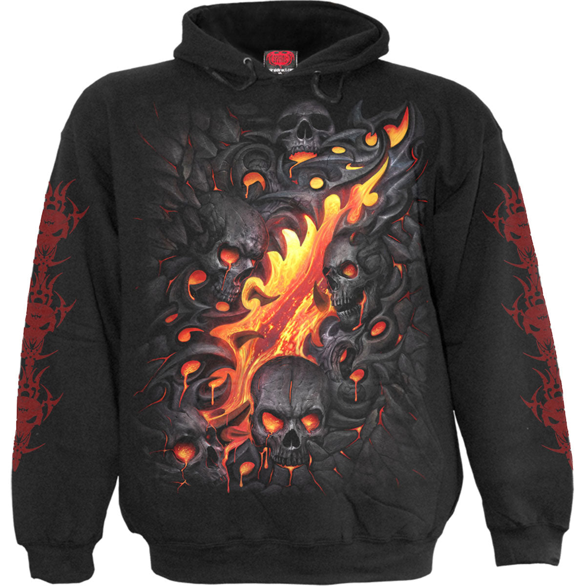 Spiral: Skull Lava (Back & Sleeve Print) Hoodie – officielt merchandise