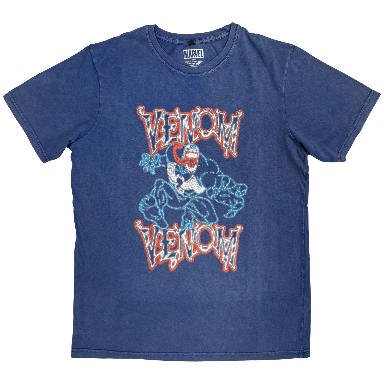 Marvel Comics: Venom Neon Light Outline  Stone Wash T-Shirt (Wash)