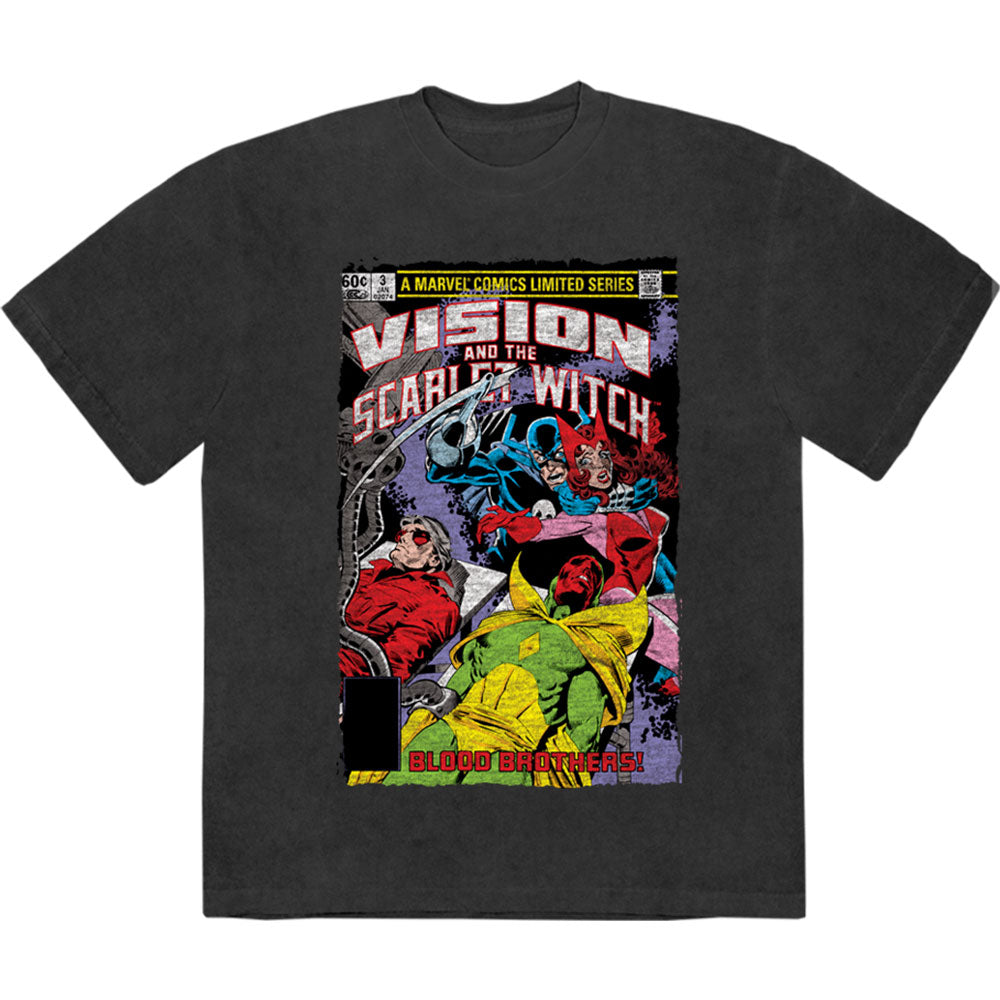 Marvel Comics: Vision/Scar Witch Blood Bros Stone Wash T-Shirt (Wash)