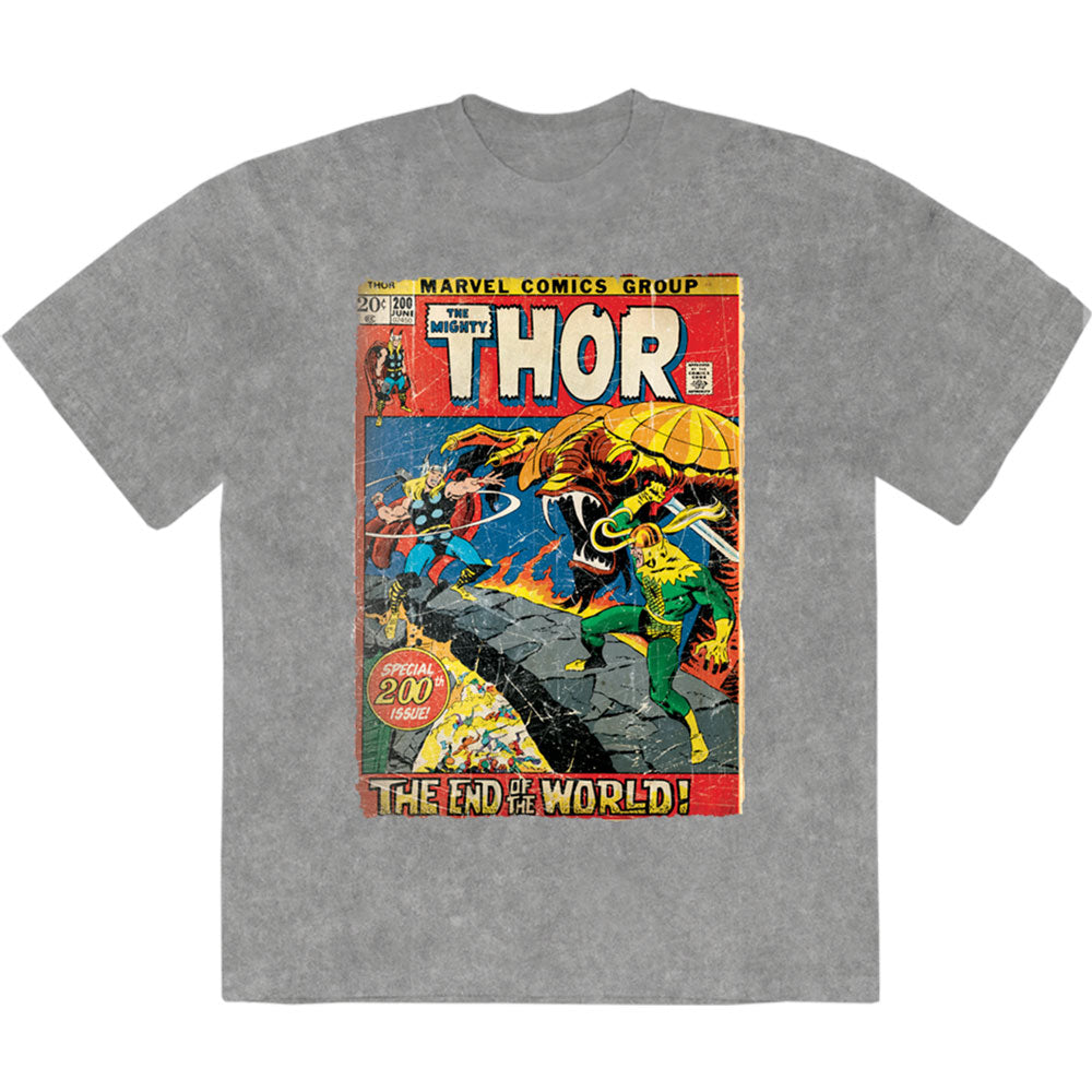 Marvel Comics: Thor End Of The World Stone Wash T-Shirt (Wash)
